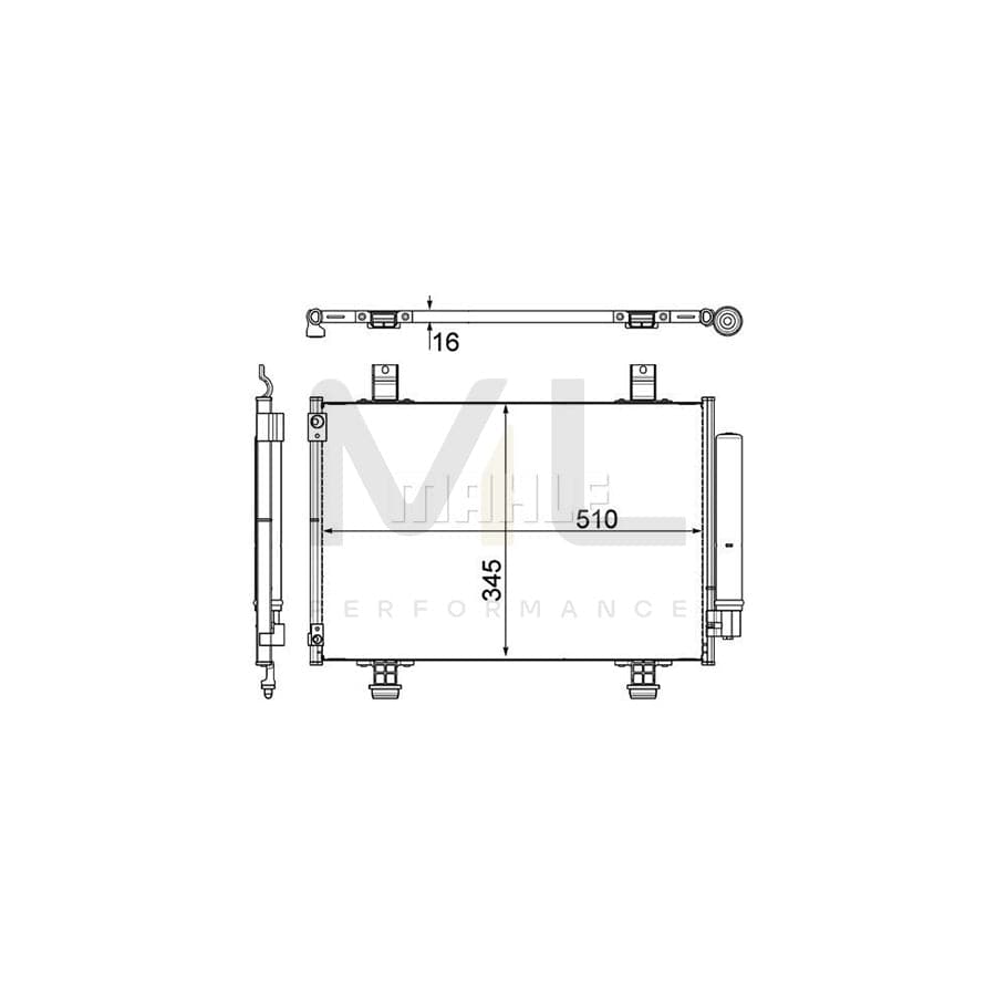 MAHLE ORIGINAL AC 456 000P Air conditioning condenser for SUZUKI Swift III Hatchback (MZ, EZ) with dryer | ML Performance Car Parts