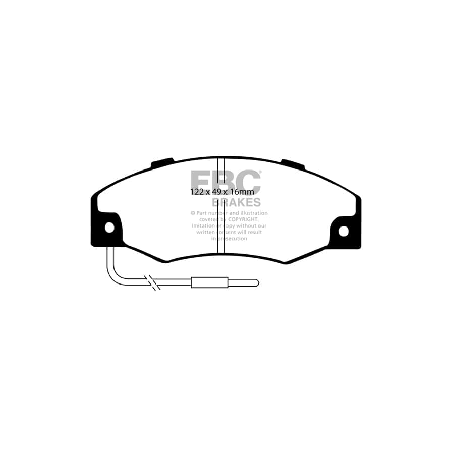 EBC PD03KF1043 Renault 21 Yellowstuff Front Brake Pad & Plain Disc Kit - Bendix Caliper 2 | ML Performance UK Car Parts