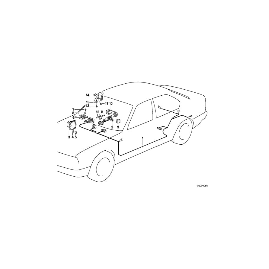 Genuine BMW 65138375083 E32 Left Loudspeaker Tweeter SCHWARZ (Inc. 740iL, 750iL & 750i) | ML Performance UK Car Parts