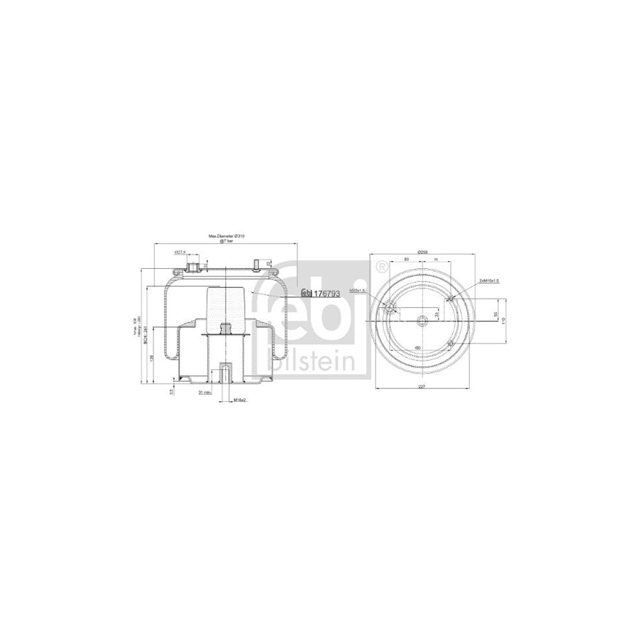 Febi Bilstein 176793 Boot, Air Suspension