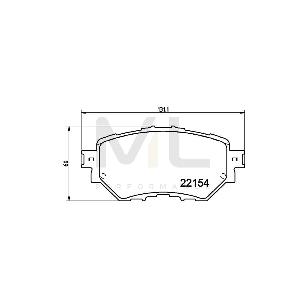 Hella 8DB 355 032-091 Brake Pad Set For Mazda 3 Not Prepared For Wear Indicator, With Accessories | ML Performance Car Parts