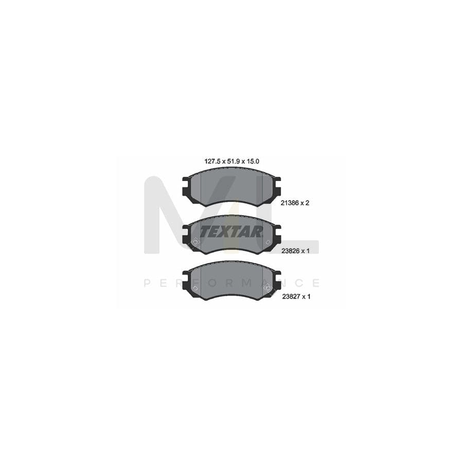 TEXTAR 2138604 Brake pad set for NISSAN Almera I Hatchback (N15) with acoustic wear warning | ML Performance Car Parts