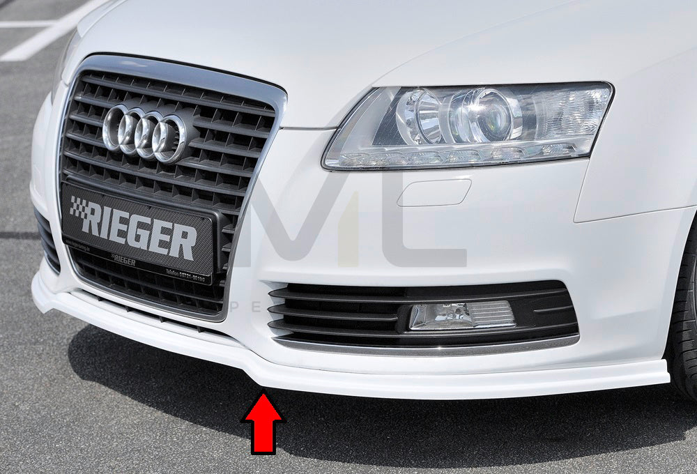 Rieger 00055330 Audi 4F A6 Front Splitter 1 | ML Performance UK Car Parts