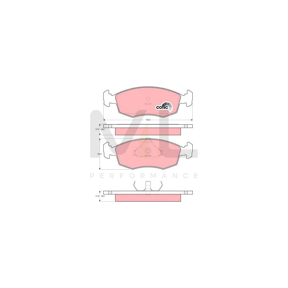 TRW Cotec Gdb371 Brake Pad Set Not Prepared For Wear Indicator | ML Performance Car Parts