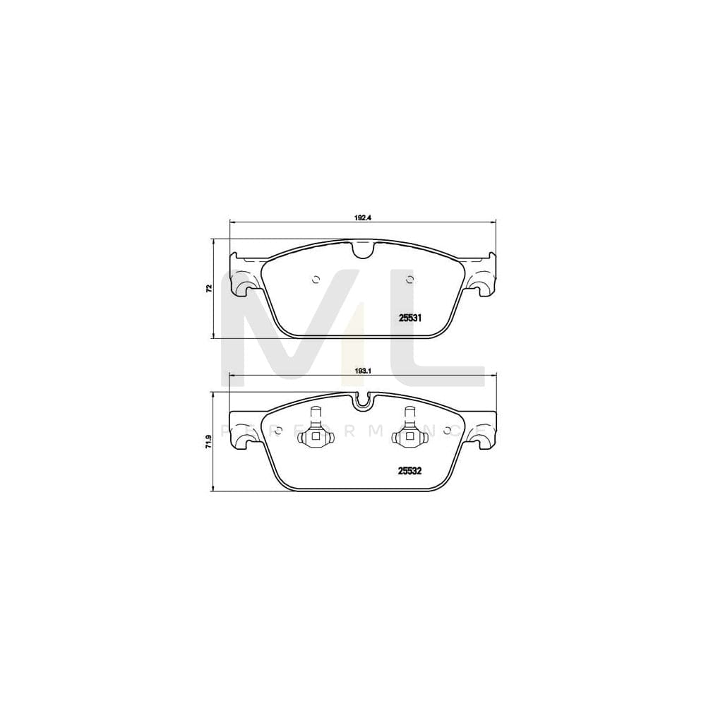 Brembo P 50 102 Brake Pad Set Prepared For Wear Indicator | ML Performance Car Parts