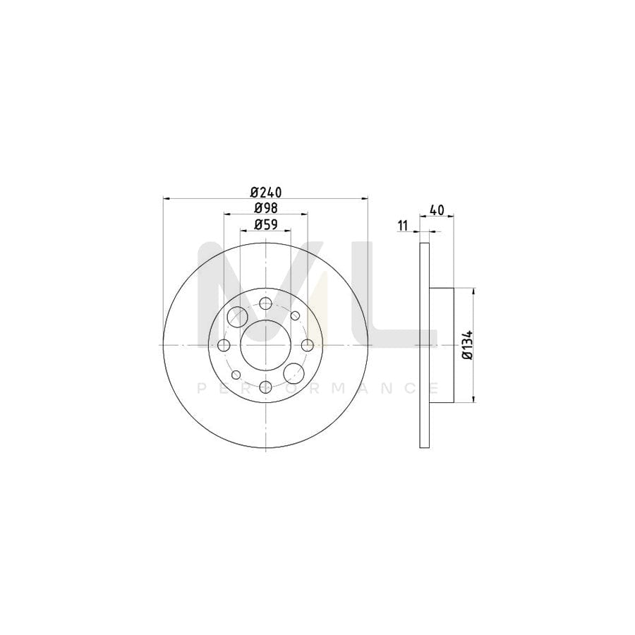 TEXTAR 92061200 Brake Disc for ALFA ROMEO 33 Sportwagon (907B) Solid, without wheel hub, without wheel studs | ML Performance Car Parts