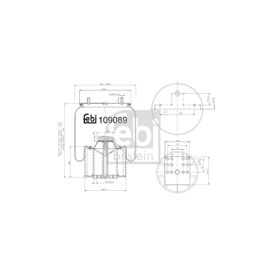 Febi Bilstein 109089 Boot, Air Suspension