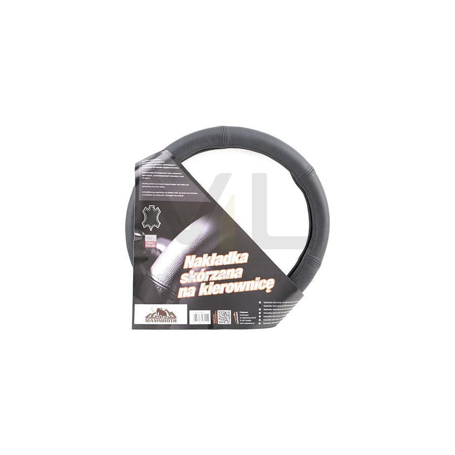 MAMMOOTH CP10061 Steering wheel cover Black, Ø: 37-39cm, Leather | ML Performance Car Parts