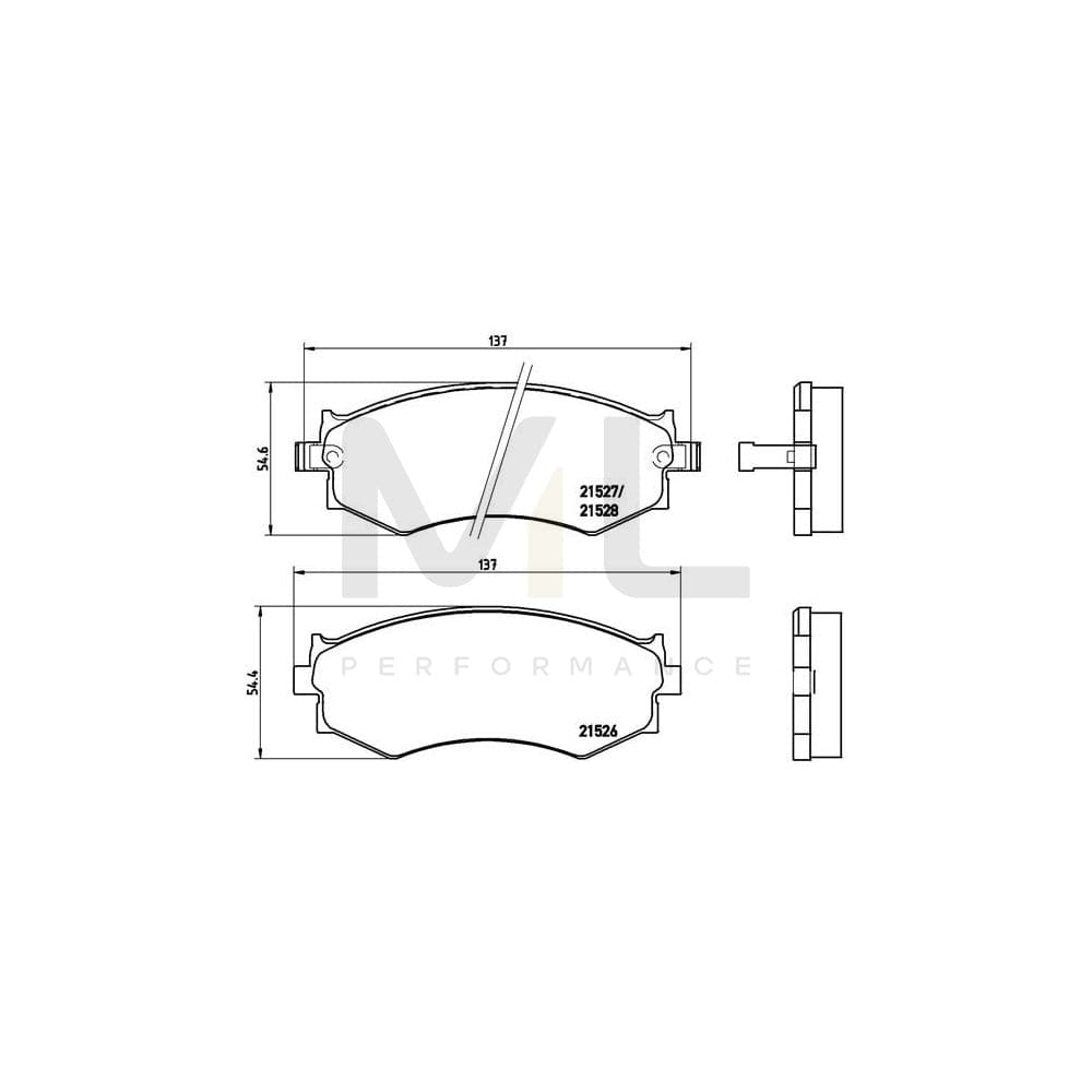 Brembo P 30 002 Brake Pad Set With Acoustic Wear Warning | ML Performance Car Parts