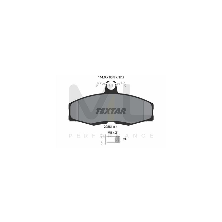 TEXTAR 2086105 Brake pad set for FORD SIERRA not prepared for wear indicator, with brake caliper screws | ML Performance Car Parts