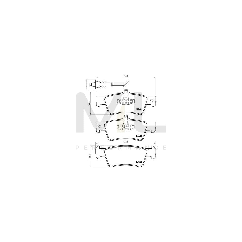 Brembo P 85 091 Brake Pad Set With Piston Clip | ML Performance Car Parts