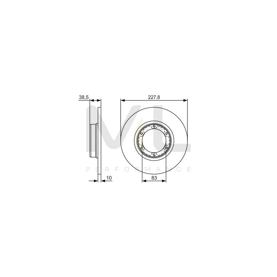 BOSCH 0 986 479 R65 Brake Disc Solid, Oiled | ML Performance Car Parts