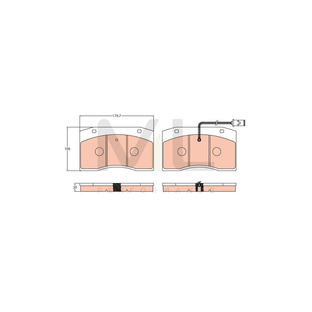 TRW Gdb5060 Brake Pad Set Incl. Wear Warning Contact | ML Performance Car Parts