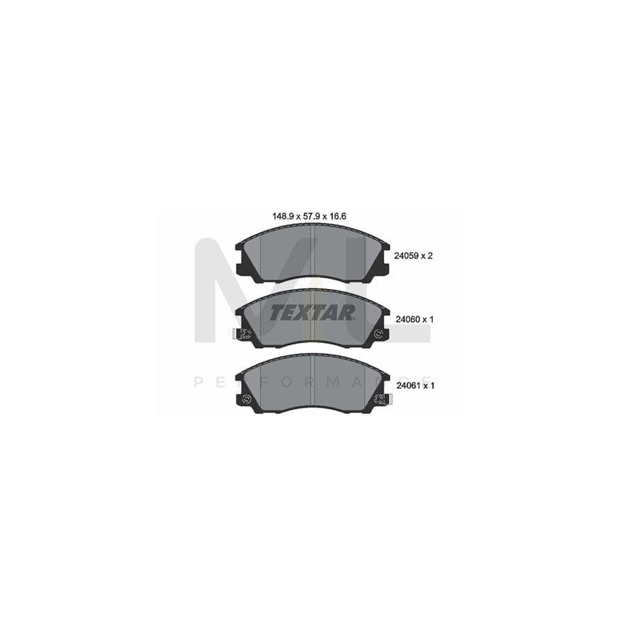 TEXTAR 2405901 Brake pad set for HYUNDAI TERRACAN with acoustic wear warning | ML Performance Car Parts