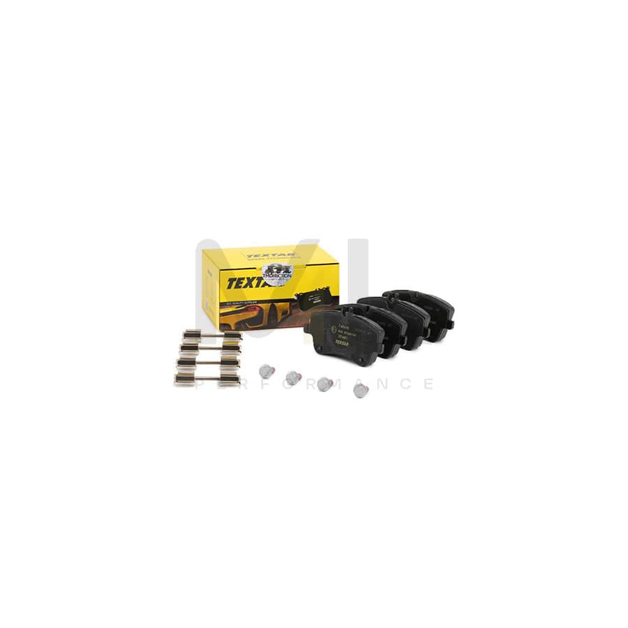 TEXTAR 2314401 Brake pad set prepared for wear indicator, with brake caliper screws, with accessories | ML Performance Car Parts