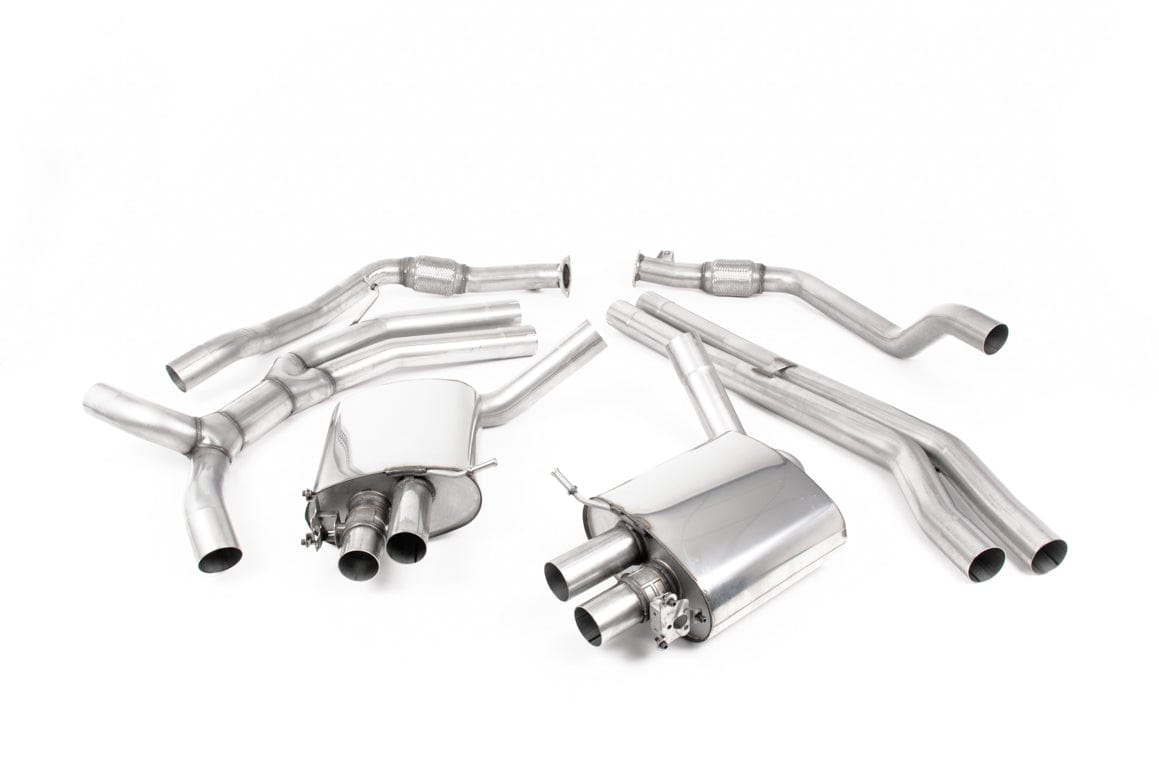 MillTek SSXAU990 Audi RS5 Road+ Cat-Back Exhaust with Cerakote Black Oval Trims