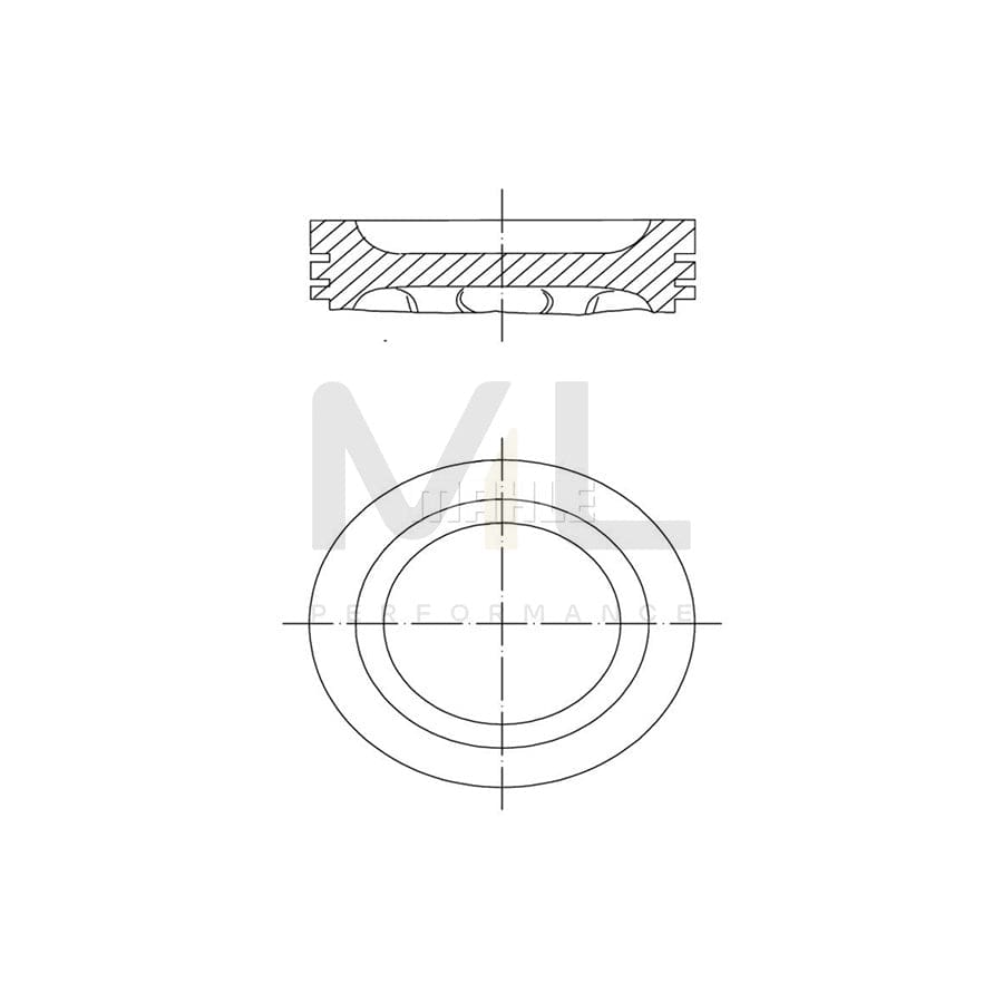 MAHLE ORIGINAL 222 01 02 Piston 67,00 mm, without cooling duct | ML Performance Car Parts