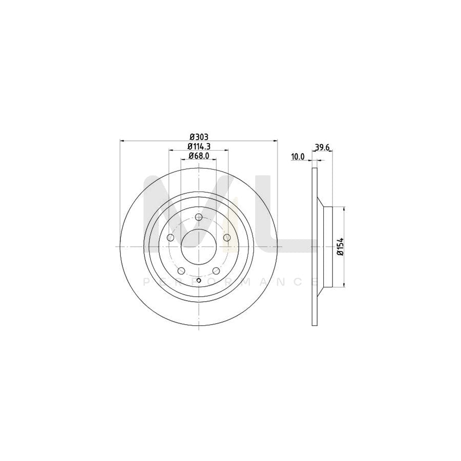 HELLA PRO 8DD 355 118-541 Brake Disc Solid, Coated, without wheel hub, without wheel studs | ML Performance Car Parts