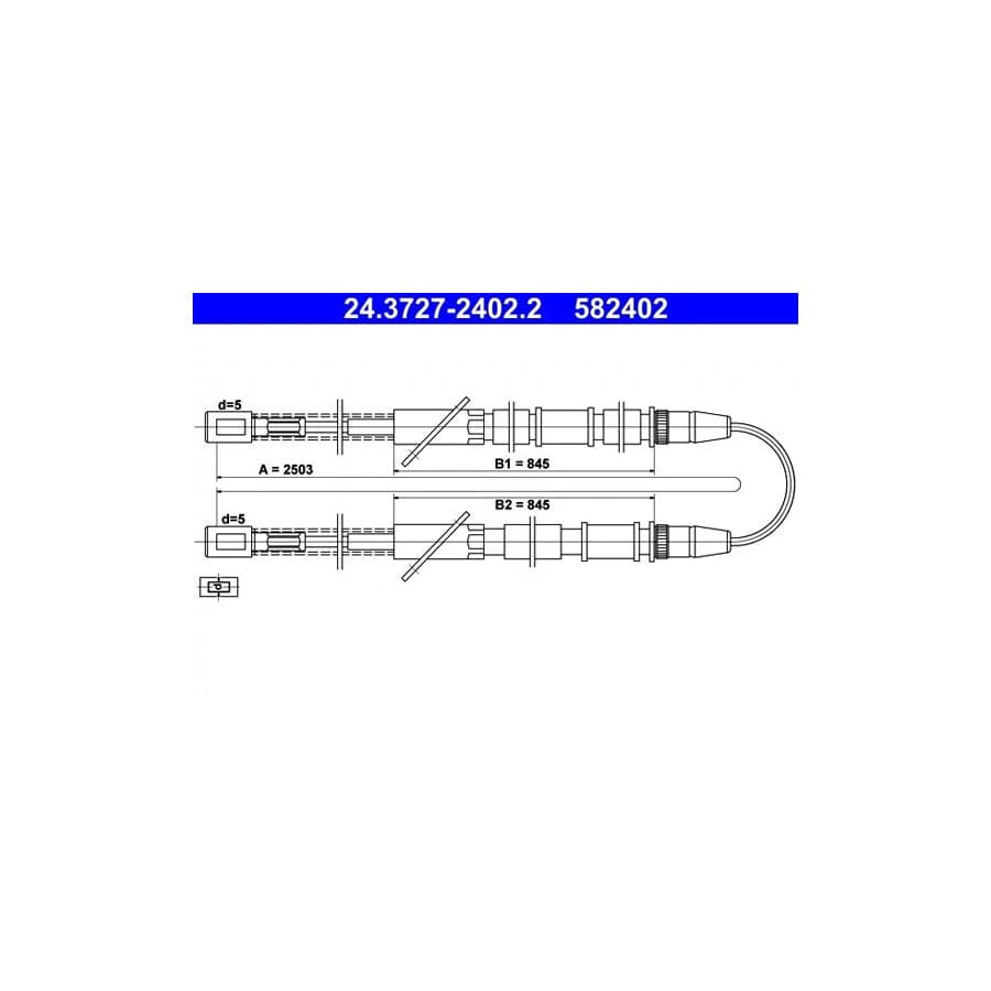 ATE 24.3727-2402.2 Hand Brake Cable