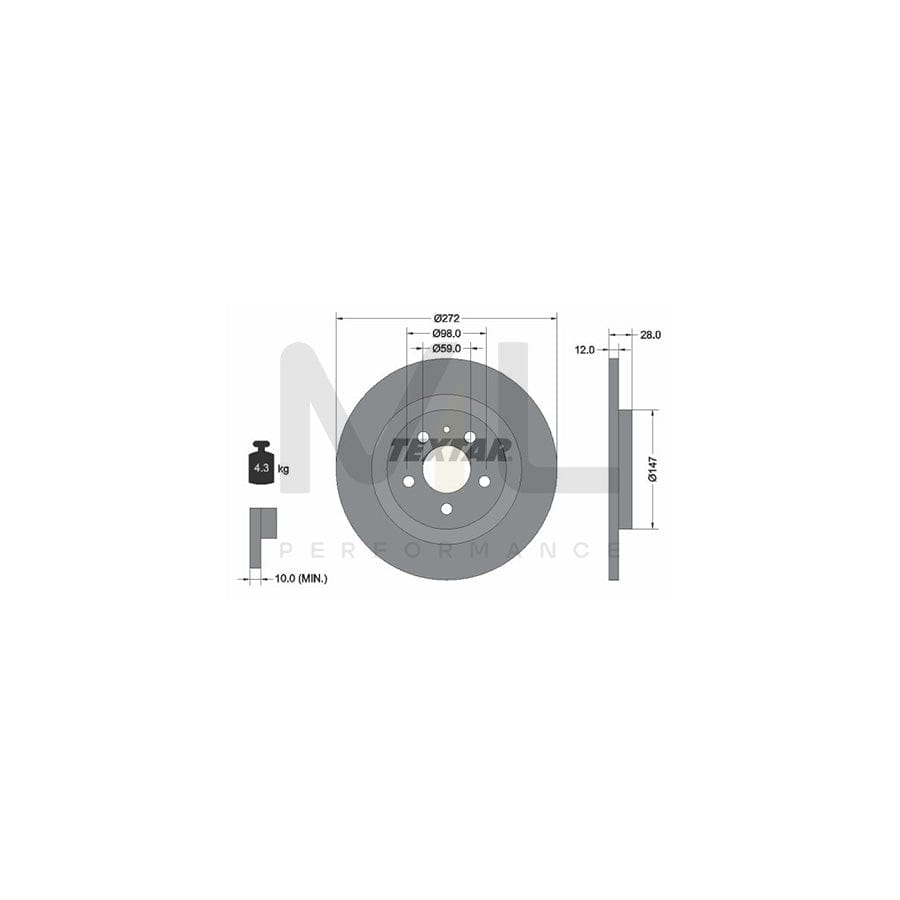 TEXTAR 92118200 Brake Disc Solid, without wheel hub, without wheel studs | ML Performance Car Parts