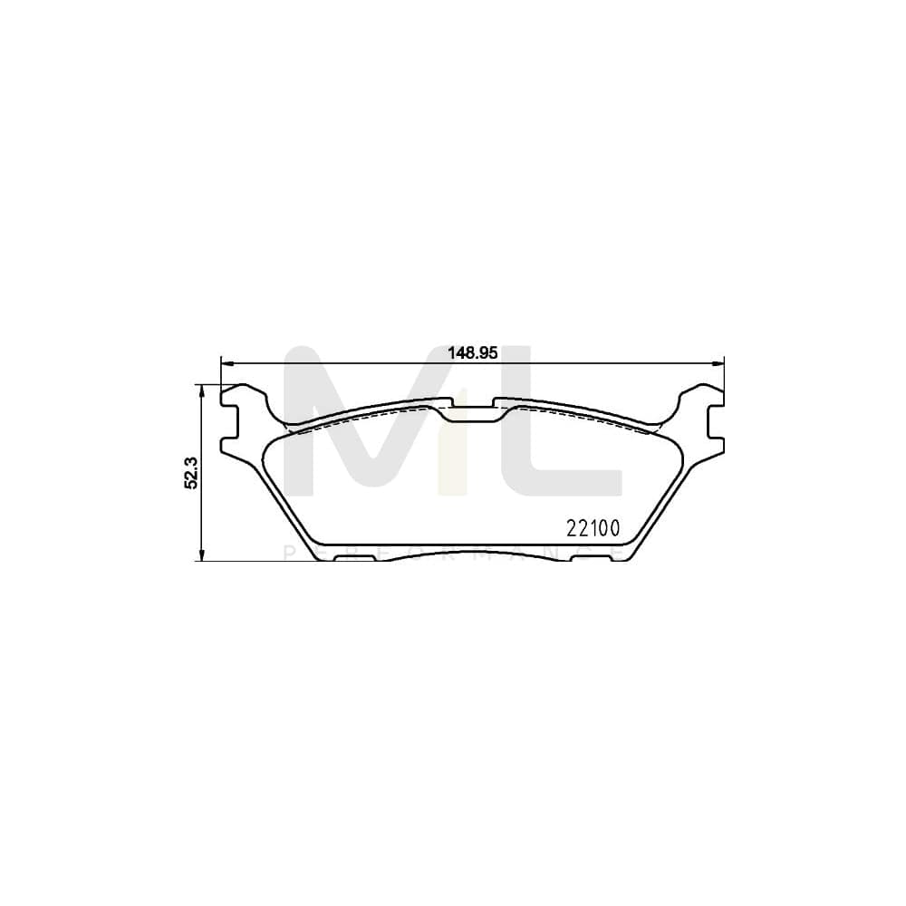 Hella 8DB 355 025-731 Brake Pad Set For Ford Usa F-150 Not Prepared For Wear Indicator, With Accessories | ML Performance Car Parts