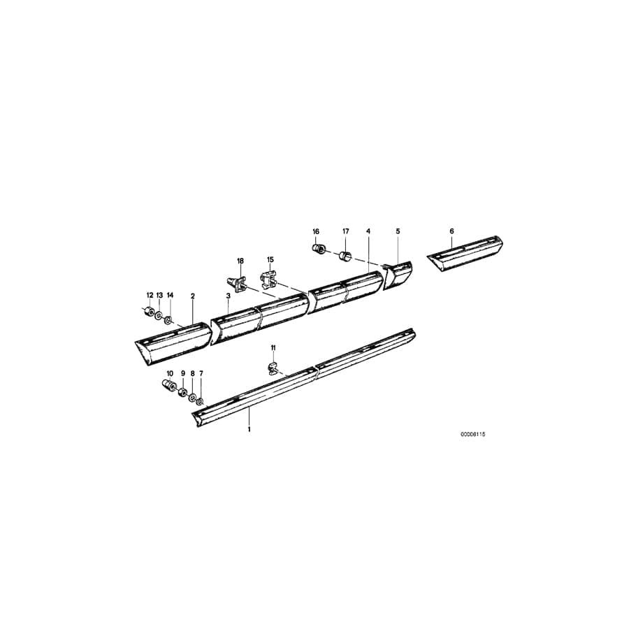 Genuine BMW 51131848301 E23 Moulding Fender Front Left (Inc. 730, 735i & 728) | ML Performance UK Car Parts