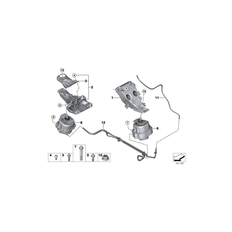 Genuine BMW 22116856182 F15 F16 Engine Supporting Bracket, Right (Inc. X6 28iX, X5 28iX & X5 40eX) | ML Performance UK