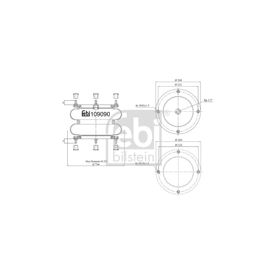 Febi Bilstein 109090 Boot, Air Suspension