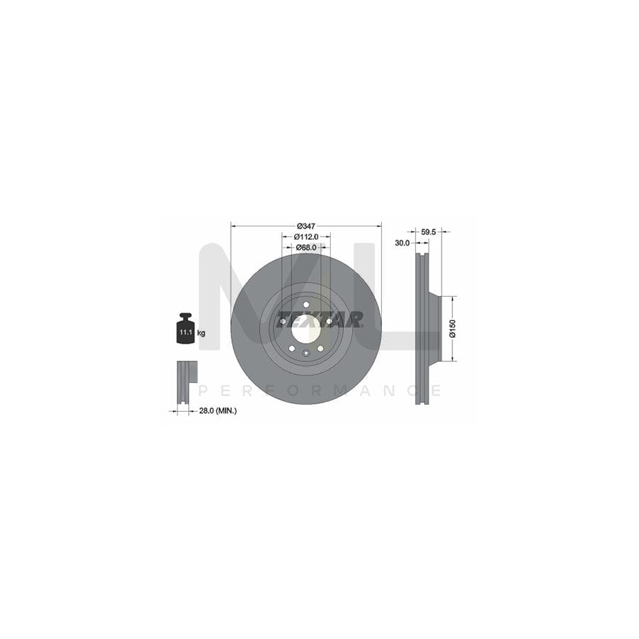 TEXTAR PRO+ 92132405 Brake Disc for AUDI A6 Externally Vented, Coated, High-carbon, without wheel hub, without wheel studs | ML Performance Car Parts