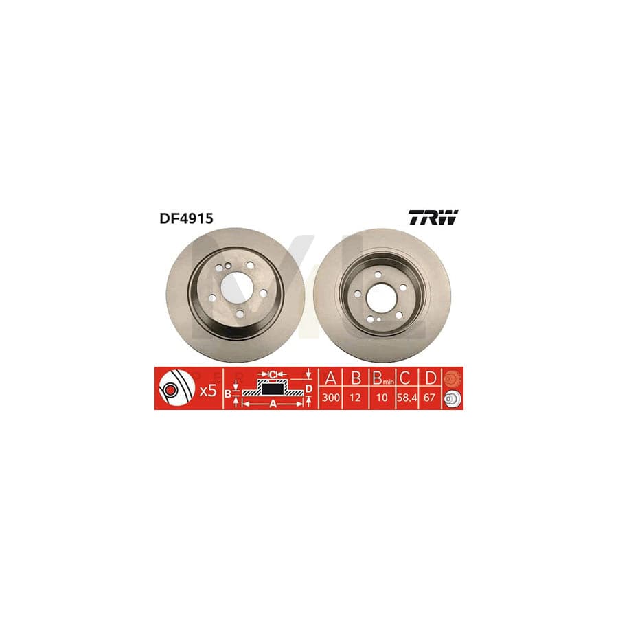 TRW DF4915 Brake Disc Solid, Painted | ML Performance Car Parts