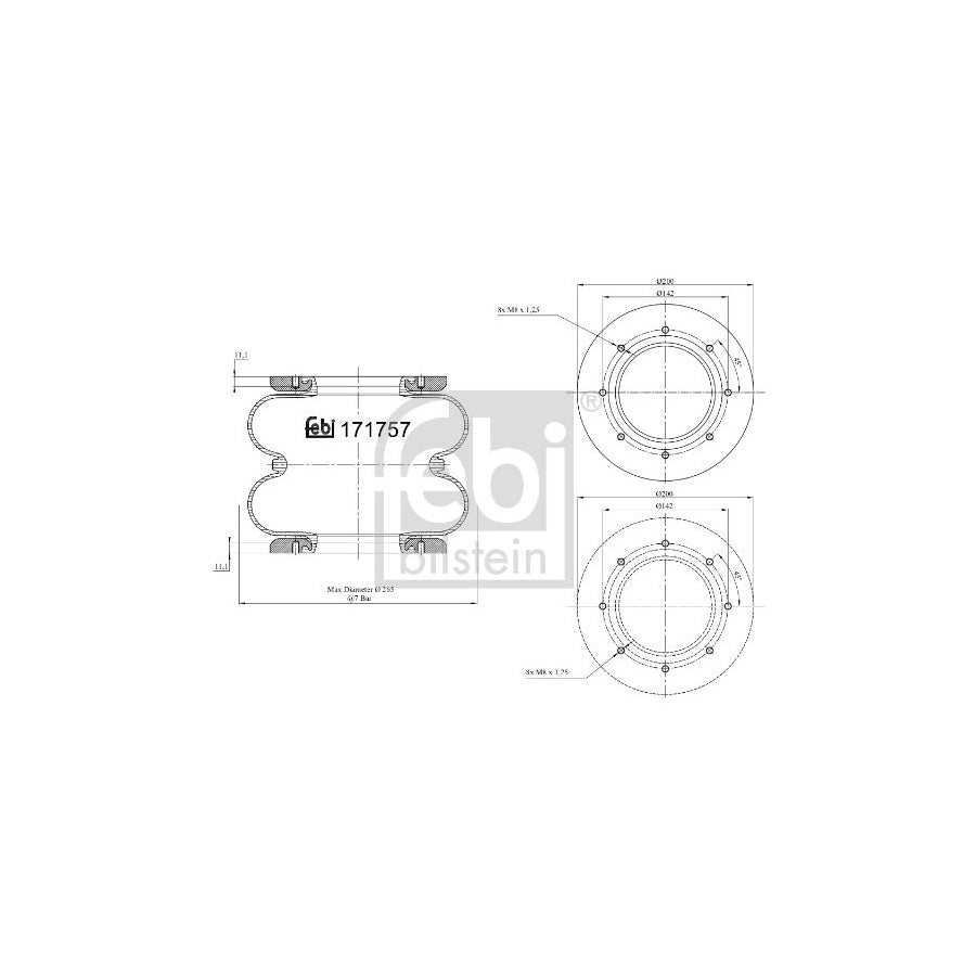 Febi Bilstein 171757 Boot, Air Suspension