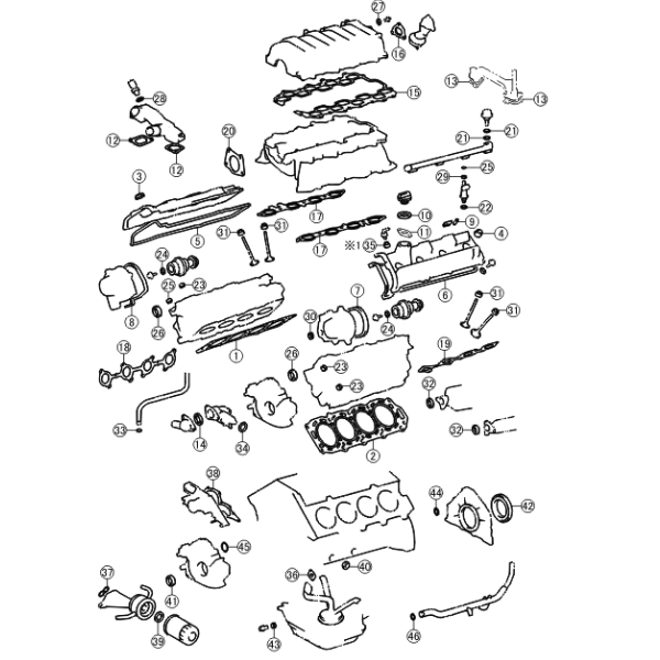 Genuine Lexus 04111-50512 GS Phase 2 Engine Overhaul Gasket Kit