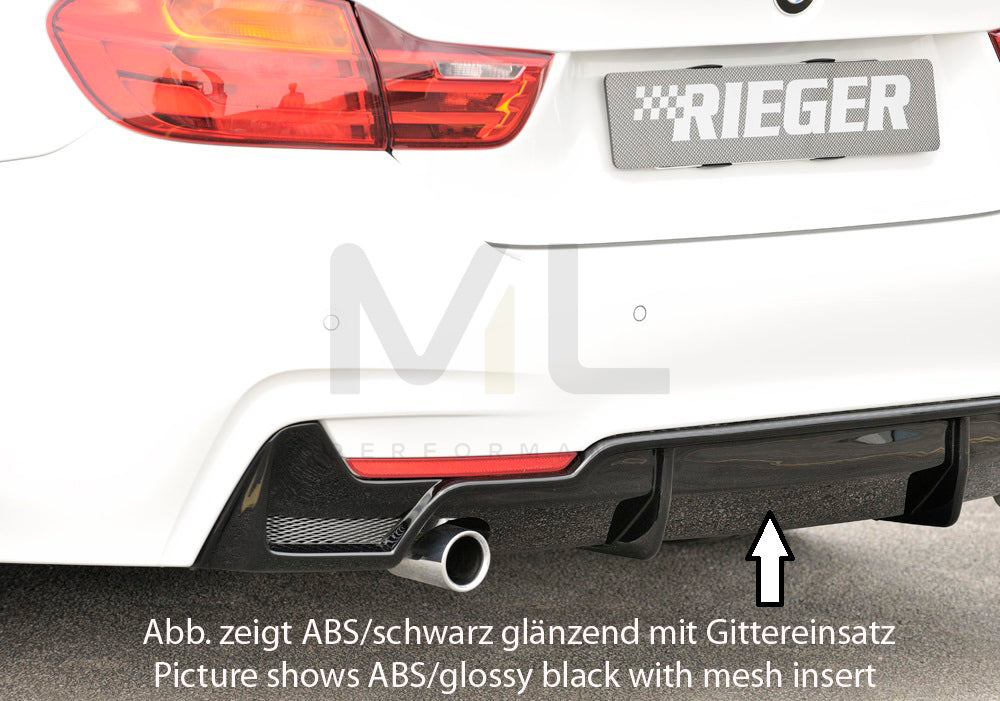 Rieger 00099260 BMW 4 Series F32 F33 F36 Rear Diffuser 1 | ML Performance UK Car Parts