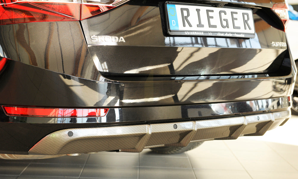 Rieger 00099364 Skoda 3T 3V Superb III Rear Diffuser 4 | ML Performance UK Car Parts