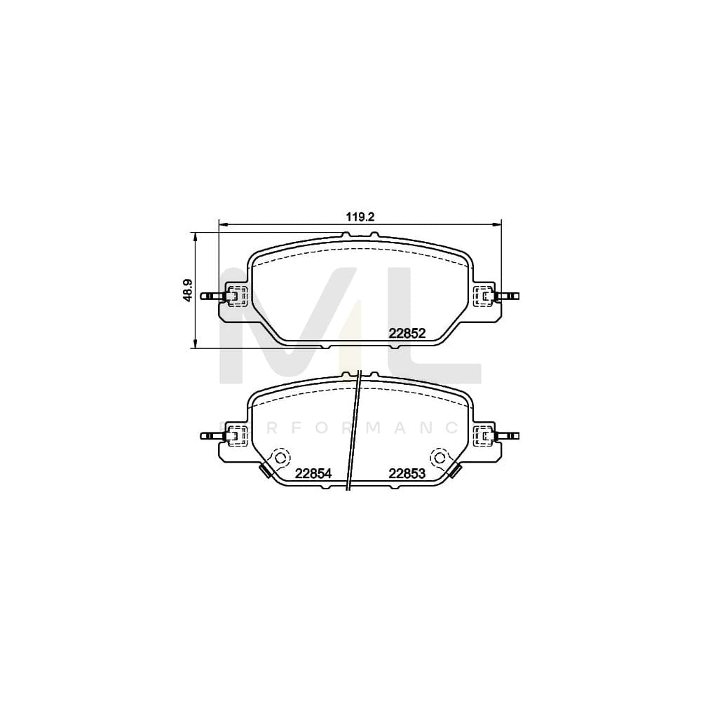 Hella 8DB 355 039-191 Brake Pad Set For Honda Cr-V V (Rw, Rt) With Acoustic Wear Warning | ML Performance Car Parts