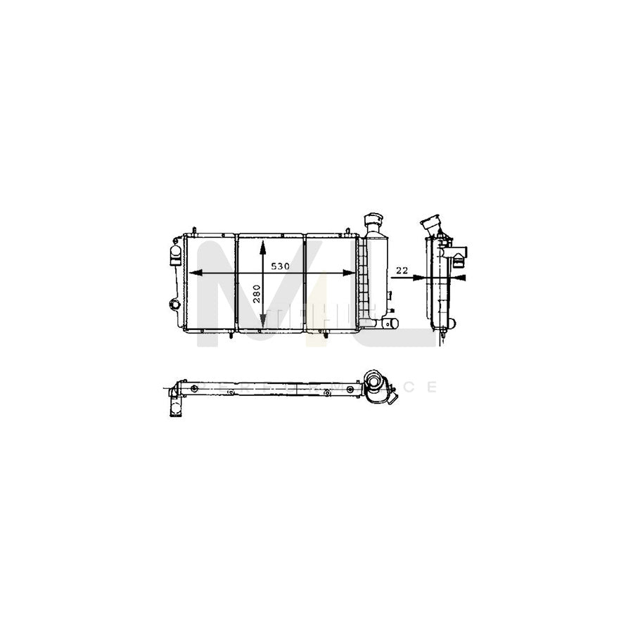 MAHLE ORIGINAL CR 429 000S Engine radiator for CITRO��N C15 with bolts/screws, Mechanically jointed cooling fins, Manual Transmission | ML Performance Car Parts