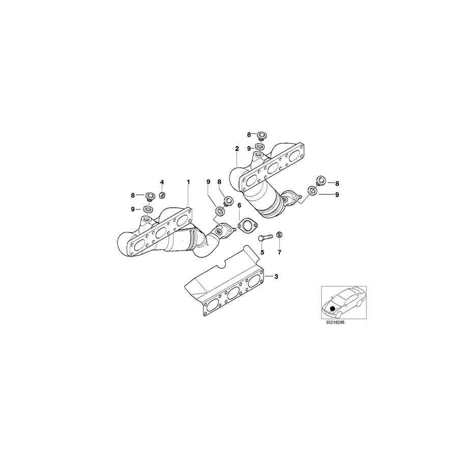 Genuine BMW 18407518674 E85 E83 E46 Rp-Exhaust Manifold With Catalytic Conv. ZYL. 4-6 (Inc. 330Ci, X3 3.0i & 330xi) | ML Performance UK