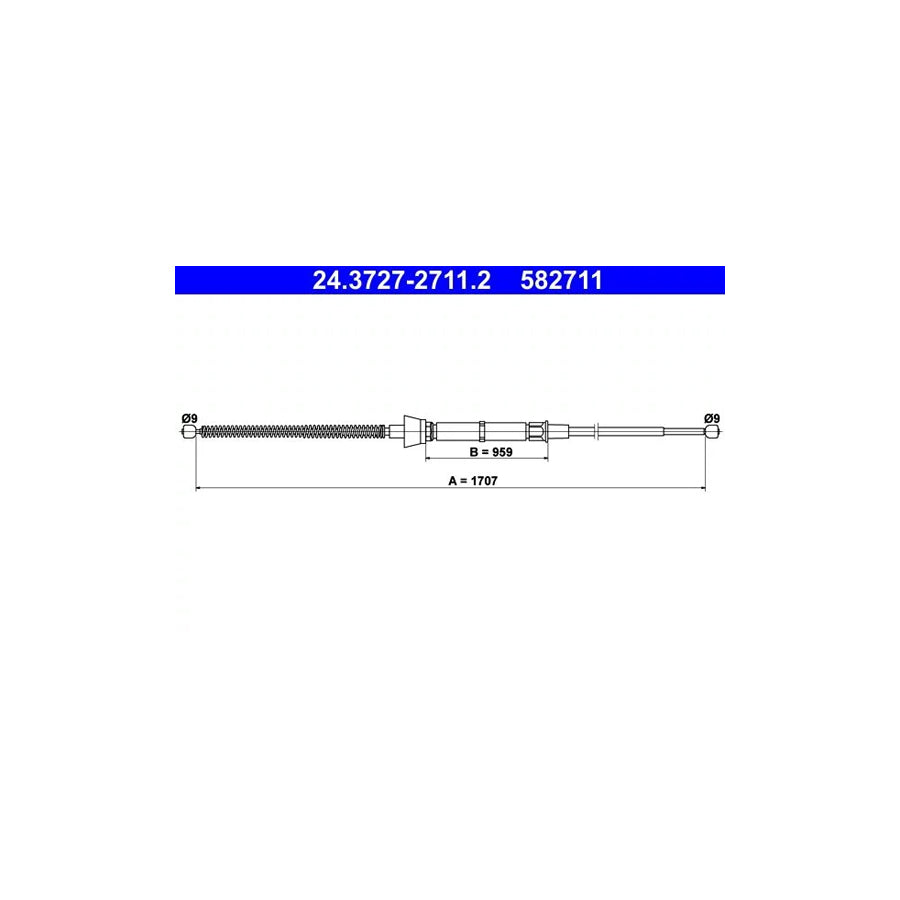 ATE 24.3727-2711.2 Hand Brake Cable