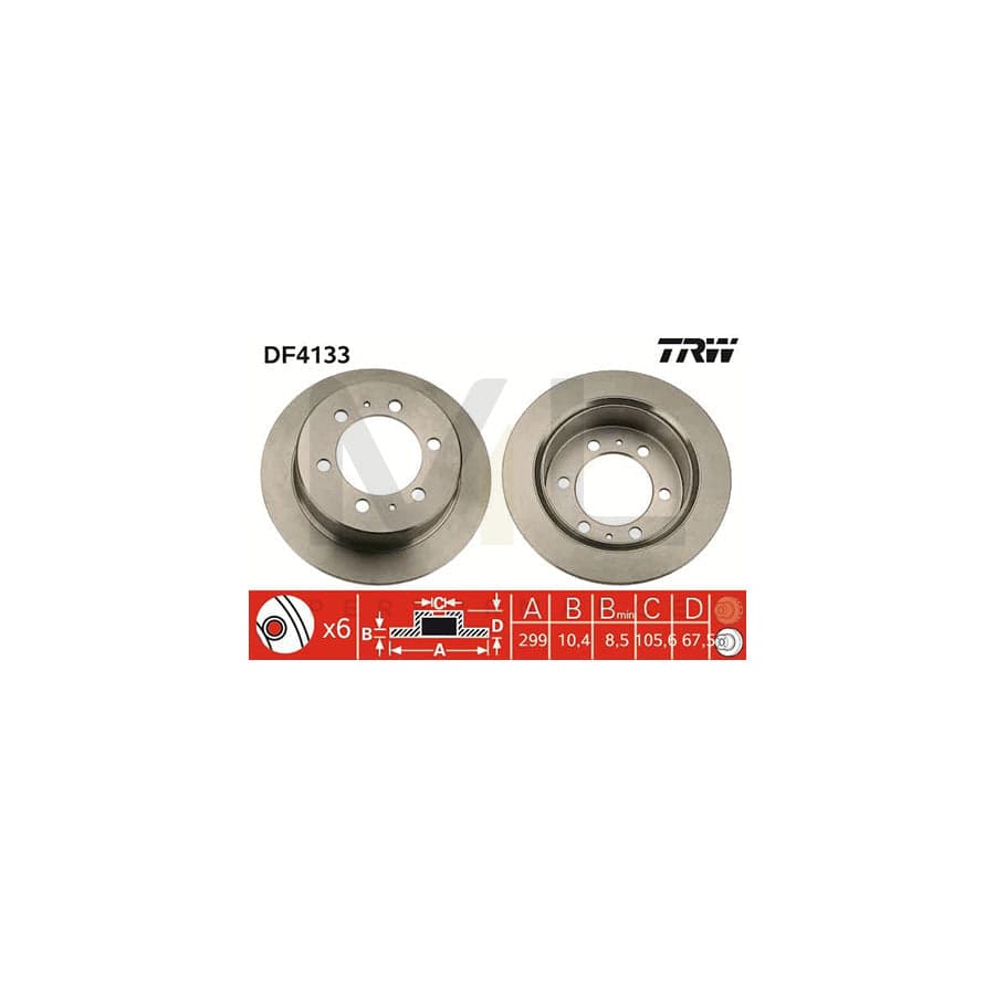 TRW DF4133 Brake Disc Solid, Painted | ML Performance Car Parts