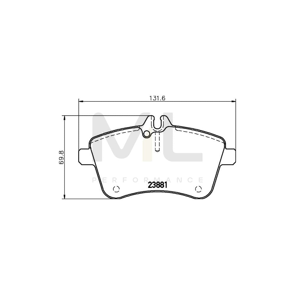 Hella 8DB 355 010-331 Brake Pad Set Prepared For Wear Indicator, With Brake Caliper Screws, With Accessories | ML Performance Car Parts