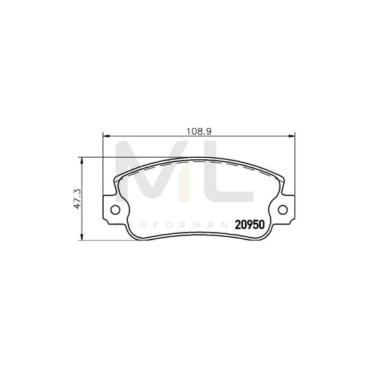 Hella 8DB 355 018-991 Brake Pad Set Not Prepared For Wear Indicator | ML Performance Car Parts