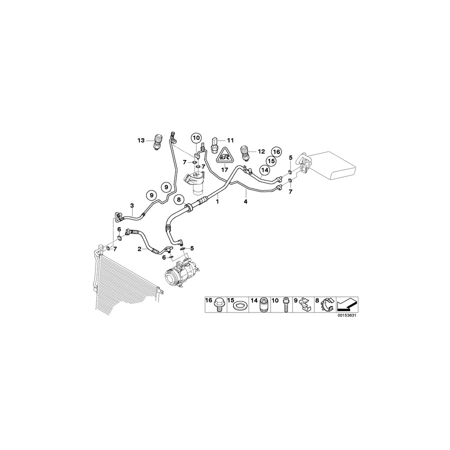 Genuine BMW 64536909237 E85 Dryer-Expansion Valve Pipe (Inc. Z4 2.2i, Z4 2.0i & Z4 2.5i) | ML Performance UK