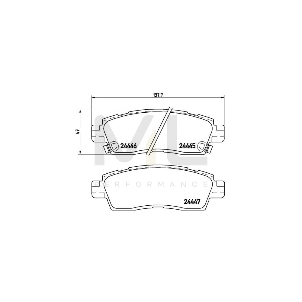 Brembo P 10 010 Brake Pad Set With Acoustic Wear Warning | ML Performance Car Parts