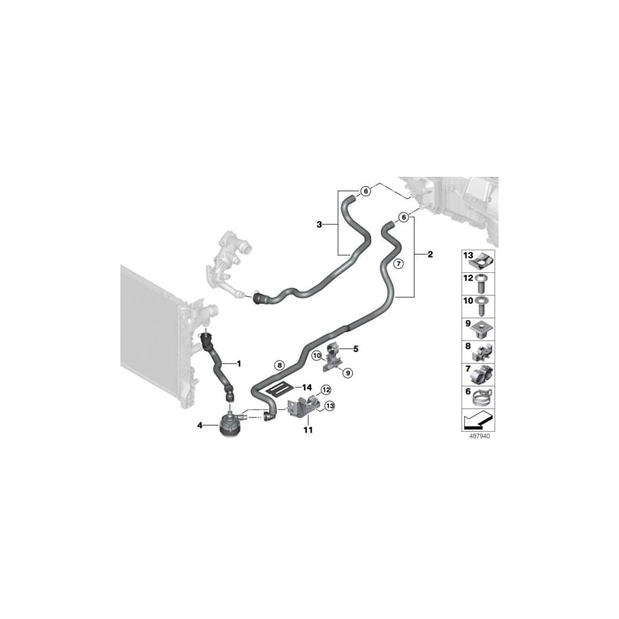 Genuine BMW 64219299637 G32 Coolant Hose, Supply 2 Auxiliary coolant pump - heat exchanger (Inc. 630i, 630dX & 640iX) | ML Performance UK Car Parts