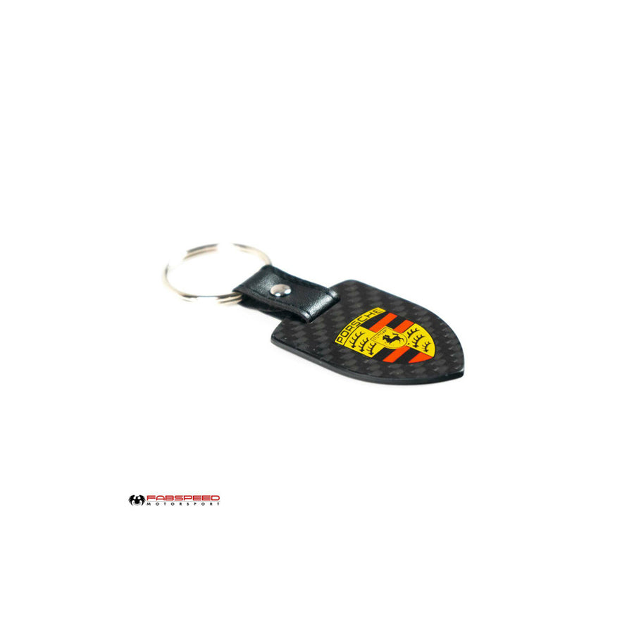 Fabspeed Porsche Crest & Script Carbon Fiber Keyring | ML Performance UK