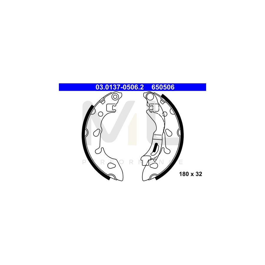 ATE 03.0137-0506.2 Brake Shoe Set with lever | ML Performance Car Parts