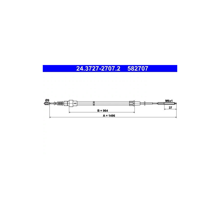 ATE 24.3727-2707.2 Hand Brake Cable