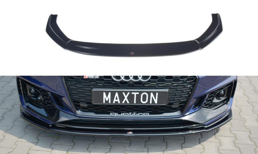 Maxton Design AU-RS4-B9-FD2T Front Splitter V.2 Audi RS4 B9 | ML Performance UK Car Parts