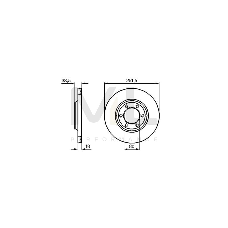 BOSCH 0 986 478 658 Brake Disc Internally Vented, Vented, Oiled | ML Performance Car Parts