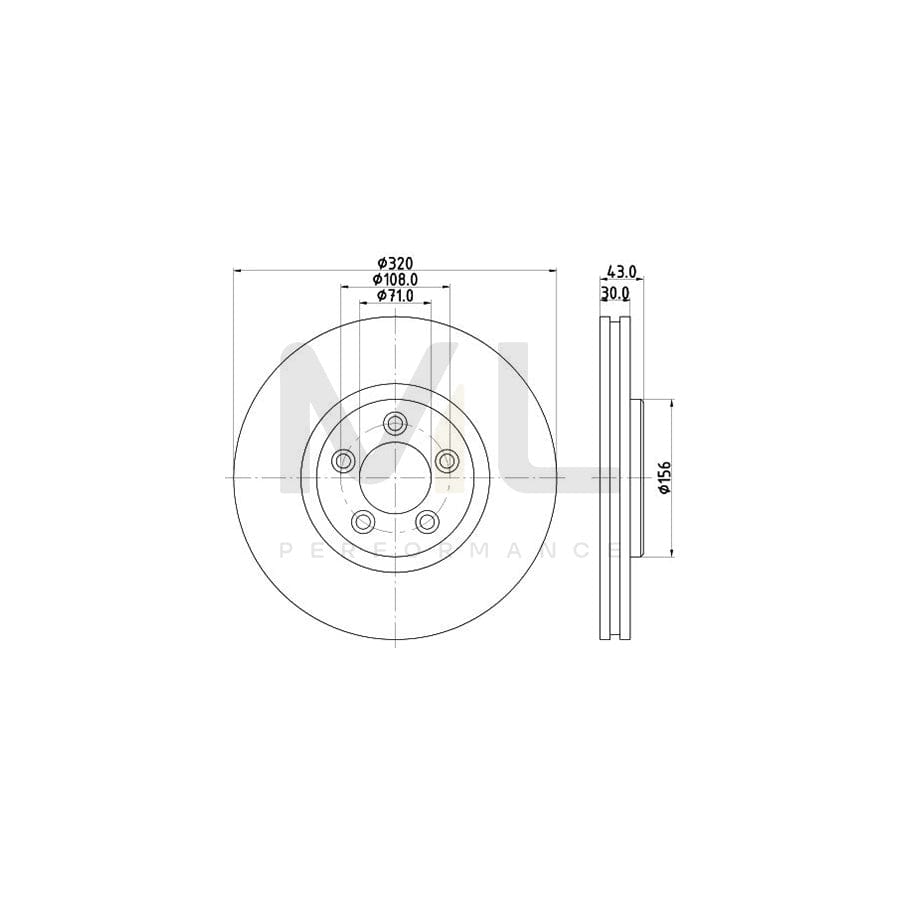 HELLA PRO High Carbon 8DD 355 128-691 Brake Disc Internally Vented, Coated, High-carbon, without wheel hub, without wheel studs | ML Performance Car Parts